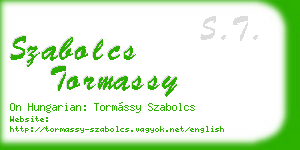 szabolcs tormassy business card